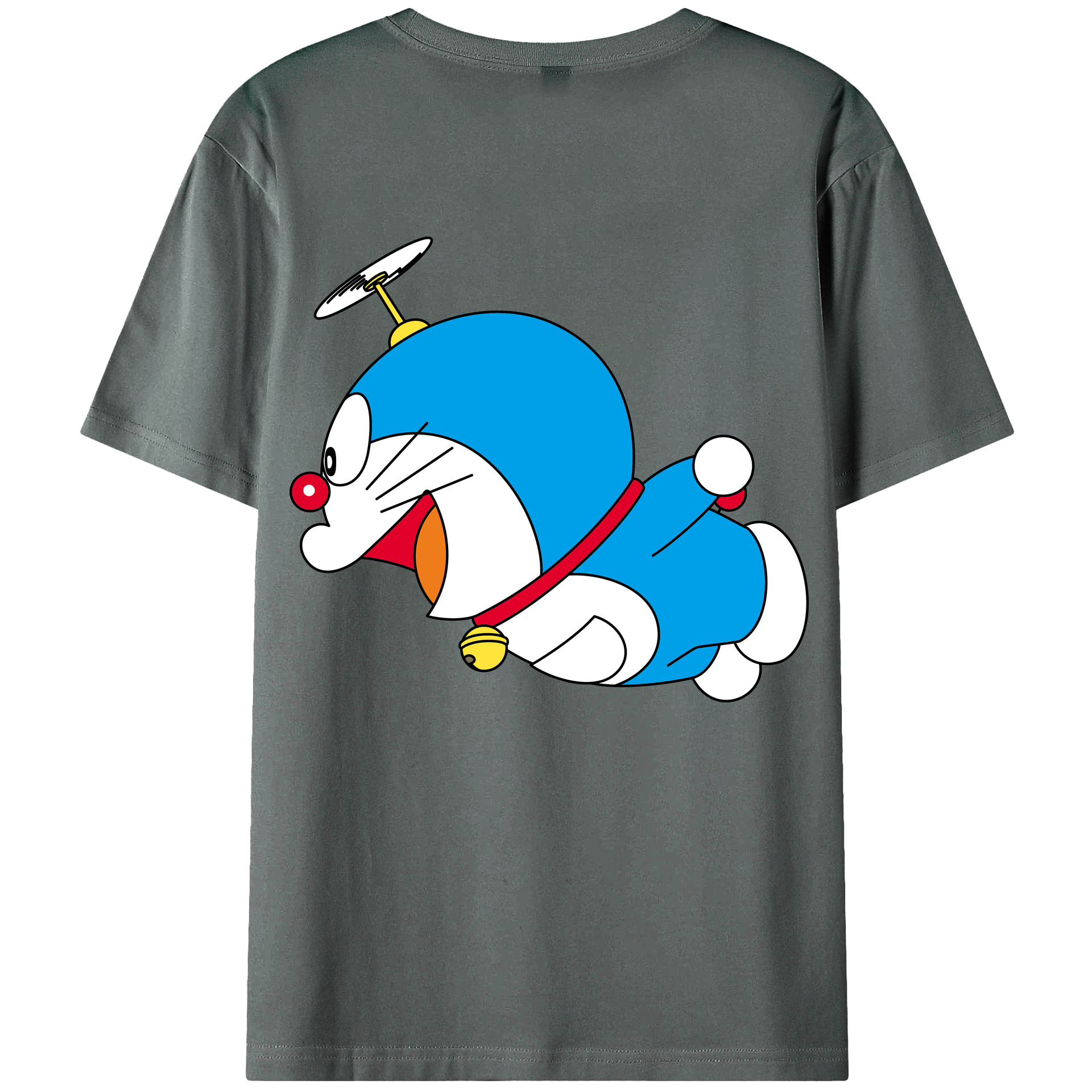 （画像用） ドラえもん Doraemon 綿100％ メンズ半袖Tシャツ（バックプリント） 通気性